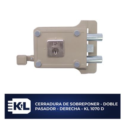 CERRADURA DE SOBREPONER DOBLE PASADOR KL 1070